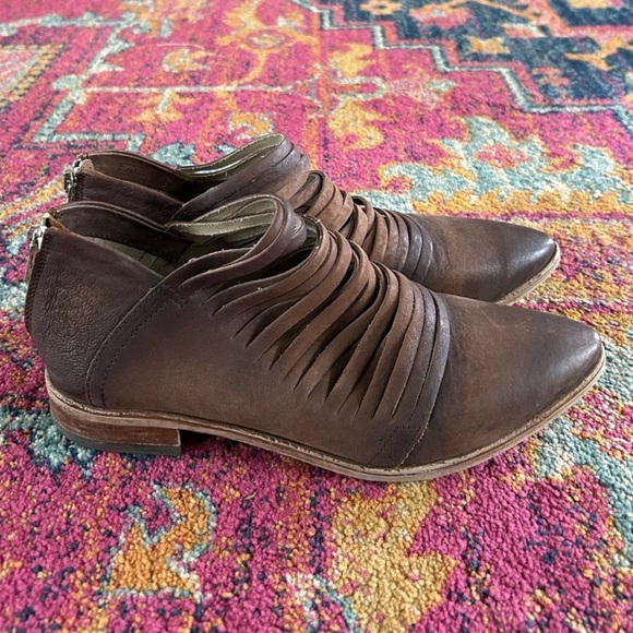 Free People | Women’s Brown Leather Lost Valley Strappy Ankle Zip Ankle Boot 9.5 - Picture 9 of 16